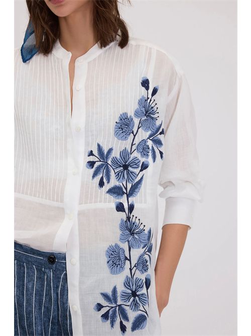 Camicia con ricamo floreale ERMANNO FIRENZE | D48EK057ES5MFB4149152